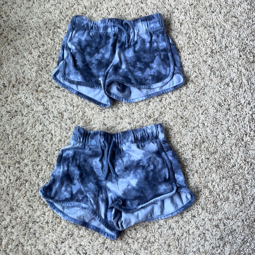 Two girls size M tie dye shorts